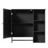 Wall Mounted Bathroom Storage Cabinet, Medicine Cabinets With Large Mirror Door, Adjustable Shelves And Three Open Storage Levels(Not Include Bathroom Vanity) - Black - Image 15