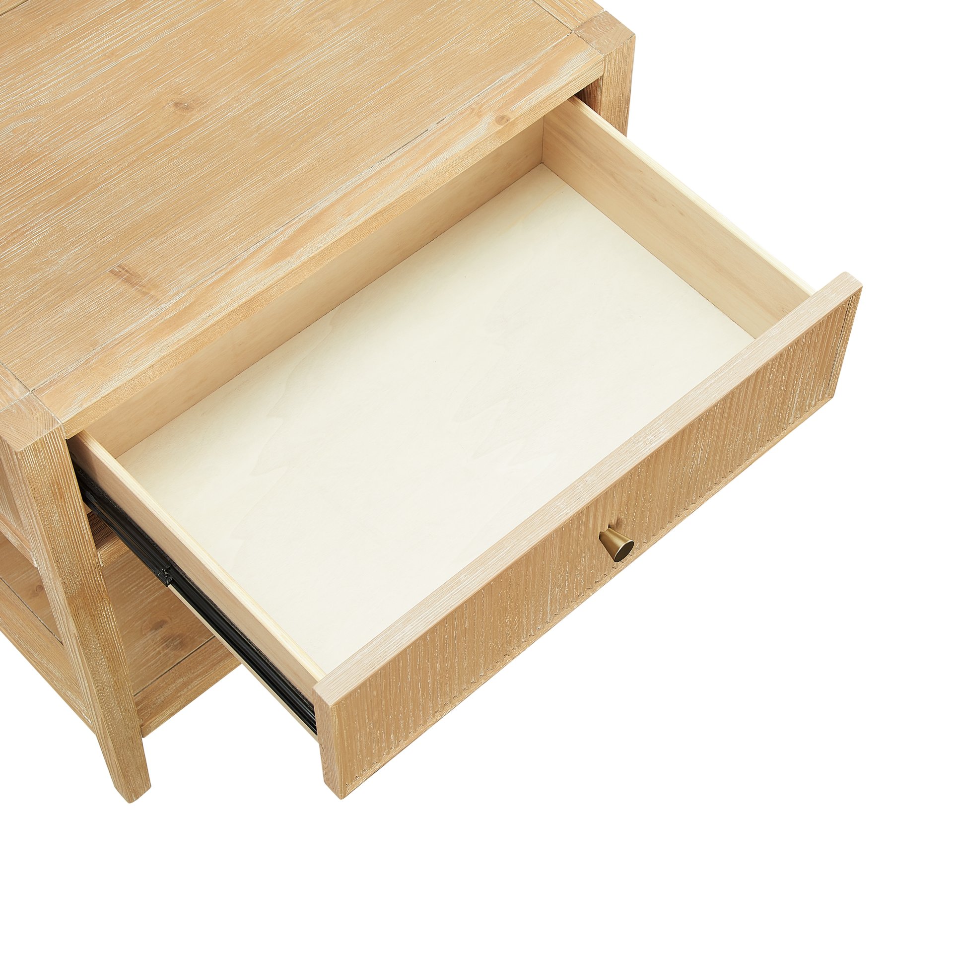 Fleur - 1 Drawer Nightstand With Reeded Front - Natural - Image 7