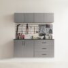 Astro Series - Metal Wall Storage Cabinet With Soft Closing Drawers - Metallic Gray - Image 2