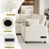 Sectional Sofa Versatile Sofa Bed Sofa Sleeper U - Shaped Sofa With Ample Storage Space, 2 Cup Holders And Charging Ports For Living Room - Beige - Image 7