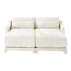 Elegant Chenille 2 Seater Sofa With Ottomans And Lumbar Pillows - Beige - Image 22