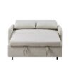 Pull Out Sleep Sofa Bed Loveseats Sofa Couch With Adjsutable Backrest, Storage Pockets, 2 Soft Pillows, USB Ports For Living Room, Bedroom, Apartment, Office - Beige - Image 13