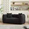 Cozy Beanbag Chair With High Resilience Foam Core For 2 - Black - Image 12