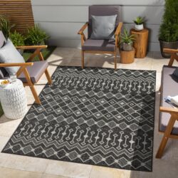 Sunshine - 7'10" X 10'3" Indoor, Outdoor, Polypropylene Area Rug - Anthracite
