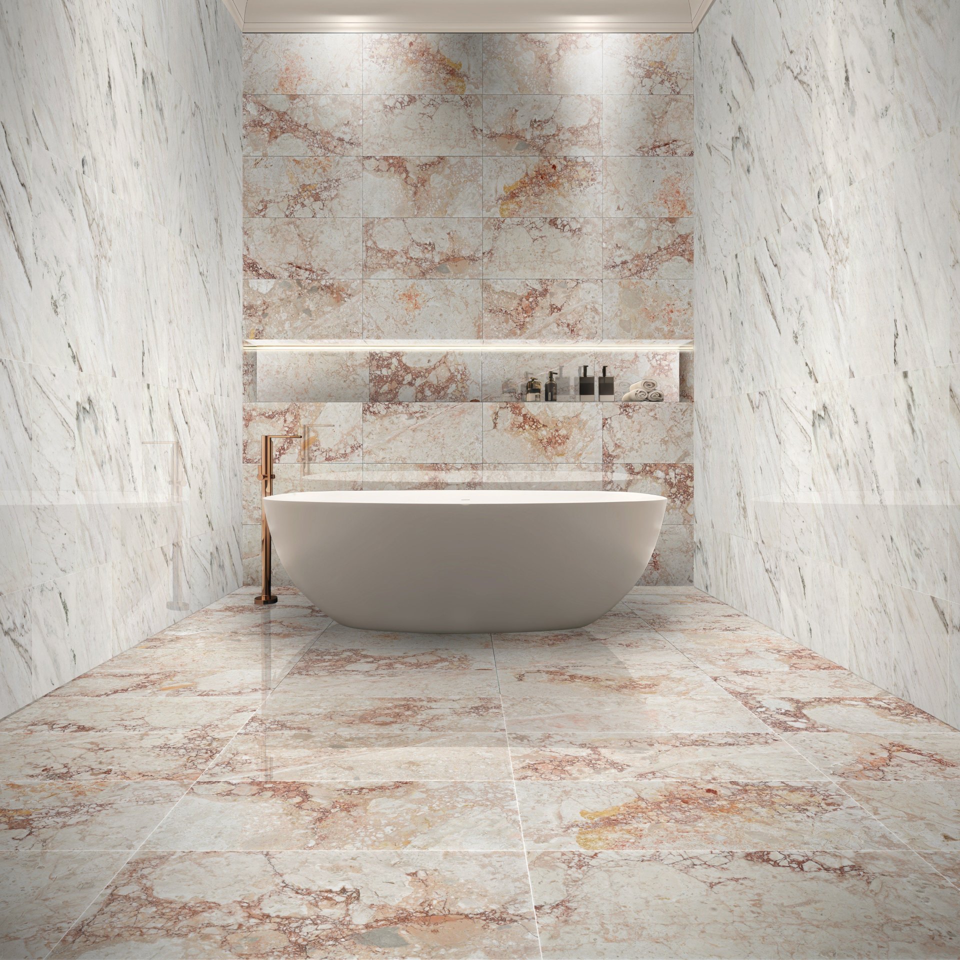 Diamond Polished Marble Tile For Wall And Floor Stone 12 X 24" - Pink - Image 9