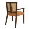 Mid Century Modern Arm Dining Chair (Set of 2) With Rattan Backrest - Caramel / Walnut - Image 7