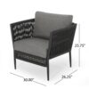 Hanford - Modern Club Chair With Woven Rope Design - Gray - Image 3