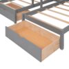 Full Over Twin & Twin Classic Triple Bunk Bed With Drawers And Guardrails - Gray - Image 8