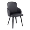 Dahlia - Contemporary Dining Chair (Set of 2) - Black - Faux Leather - Image 2