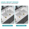 32" Undermount Double Bowl Kitchen Sink Rectangular Deep Dual Bas With Grids - White - Image 9