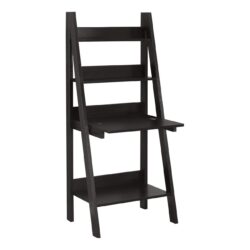 Computer Desk For Home Office, Laptop, Leaning, Storage Shelves, Contemporary & Modern - Espresso
