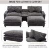 Modern Chenille Upholstered Sectional Sofa With Ottomans, USB Ports, Cup Holders, And Storage - Gray - Image 6