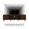 Contemporary 2 Door Minimalist TV Stand For TVs Up To 80" - Dark Walnut - Image 4