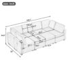 Sectional Sofa Couch Sofa Bed U-Shaped Sofa With Two Movable Ottoman And Three USB Ports For Living Room - Beige - Image 3