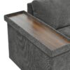 L Shaped Couch With Pull Out Bed And Storage Sectional Sleeper Sofa With Hidden Storage, Wide Armrest With Storage, For Living Room, Apartment, Bedroom, Office - Gray - Image 15