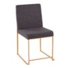 Fuji - Contemporary High Back Dining Chair (Set of 2) - Gold / Charcoal - Image 2