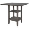 5 Piece Wooden Counter Height Dining Set With Padded Chairs, Storage Shelving - Gray - Image 7