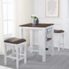 3 Pieces Counter Set Storage Space For Small Space Modern Farmhouse Design Retro Design Easy To Assembly - Antique Dark Oak / Antique White - Image 10