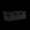Modern Comfy Upholstered Sofa Cloud Couch, Deep Seat Couches With Multiple Large Soft Pillows, Convertible Deep Seat Chaise Longue For Living Room - Black - Image 12