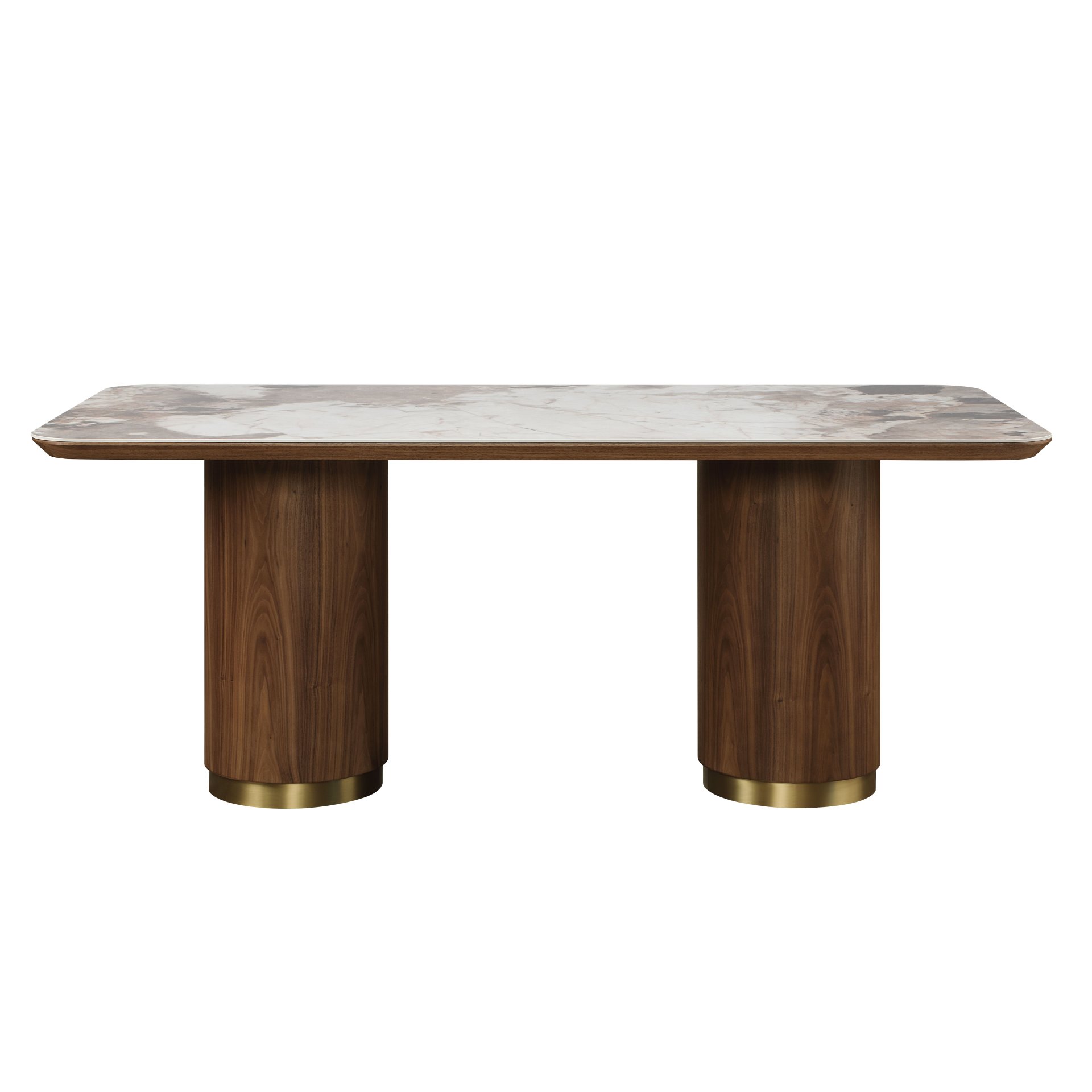 Willene - Ceramic Top Dining Table - Walnut - Image 2