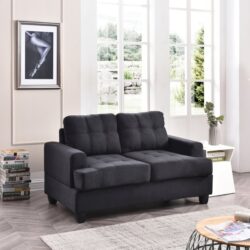 Cozy Transitional Loveseat For Two - Black
