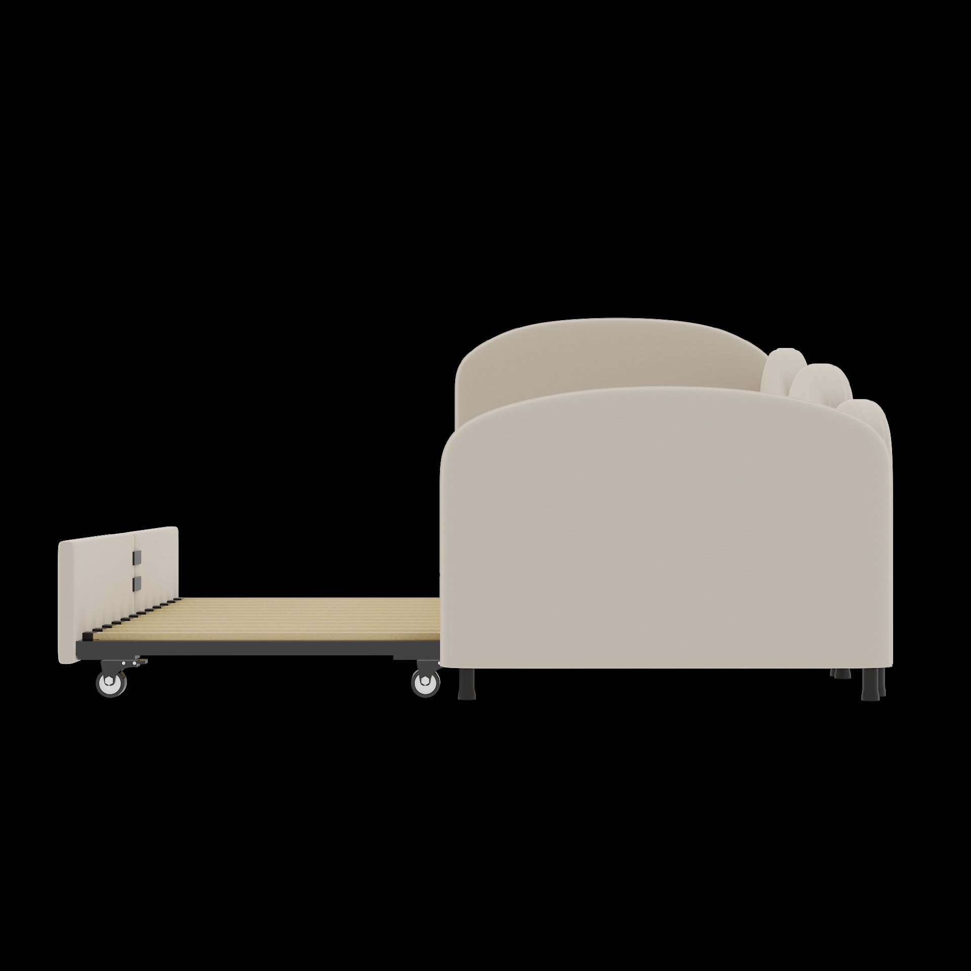 Modern Upholstered Daybed With Twin Size Bed Frames And Storage - Beige - Image 20