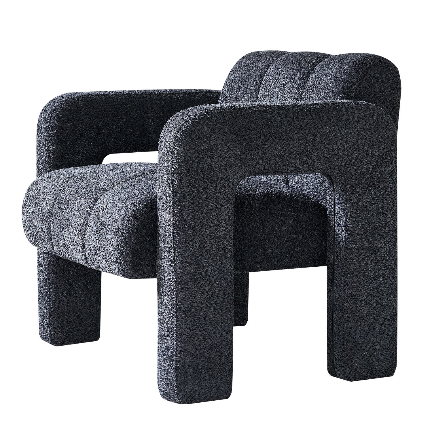 31.10" Boucle Upholstered Accent Chair - Dark Gray - Image 8