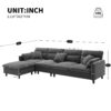 Modern Convertible Sectional Sofa L Shaped Reversible Couch Set With Free Pillows 5 Seat Cloud With Ottoman - Gray - Image 18