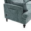 Modern Style Chenille 2 Seater Wood Legged Sofa With LED Light, USB Charging Port And Storage Bag - Lake Blue - Image 24