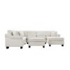 Contemporary U Shaped Sectional Sofa With Movable Storage Ottoman - White - Image 12
