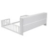 Full Floor Bed With Side Bookcase, Shelves, Guardrails - White - Image 11