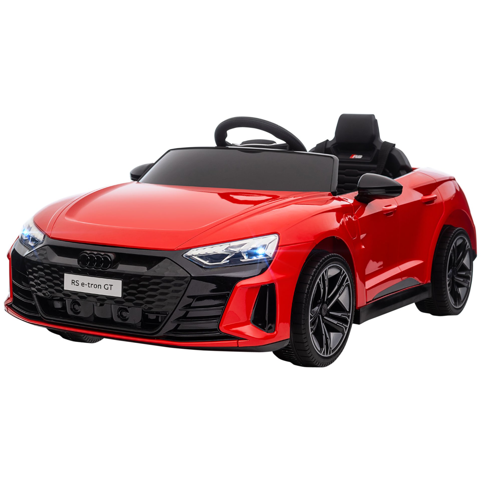 Aosom - Kids Ride On Car, 12V Licensed Audi Rs E-Tron Gt 3.1 Mph Electric Car For Kids, Ride-On Toy For Boys And Girls With Remote Control, 4 Wheels With Suspension, Horn, Music, Lights - Red - Image 10