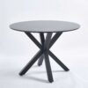 Table Mid-Century Dining Table For 4 - 6 People With Round MDF Table Top, Pedestal Dining Table, End Table Leisure Coffee Table, Cross Leg - Black - Image 8