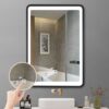 24X30" Led Black Framed Wall Mount Medicine Cabinet With Mirror Anti - Fog Function 3 Colors With Light - Black - Image 8