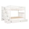 Full Over Full Bunk Bed With Shelves And 6 Storage Drawers - White - Image 2