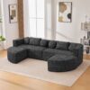 Boneless - Couch Modular Sectional Sofa With Deep Seating, Curved Design - Black - Image 2