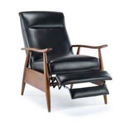 Sarasota - Classic Push Back Recliner Chair With Wood Arms - Black