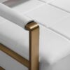 Modern Upholstery Accent Loveseat Sofa For Living Room 2 Seater With Golden Metal Arms - White - Image 5
