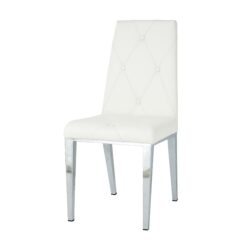 Modern Light Luxury Dining Chair (Set of 2) Upholstery With Electroplated Legs - White