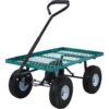 Steel Garden Cart With Mesh Removable Sides 3 Cu Ft 550 Lb Capacity Steel - Green - Image 5