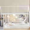 Full Size Bed House Frame With Desk, Shelves, Power Outlets And USB Ports - White - Image 17
