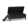 Oregon - Storage Ottoman Bench With Tray - Distressed Black - Image 2