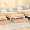 Full Over Twin & Twin Bunk Bed, Triple Bunk Bed With Drawers And Guardrails - White - Image 17