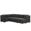 U-Shaped Sectional Sofa Pull Out Sofa Bed With Two USB Ports, Two Power Sockets, Three Back Pillows And A Storage Chaise For Living Room - Black - Image 15