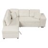 Convertible Sleeper, Sectional Pull Out Sofa Bed With Storage Ottoman, 2 Throw Pillows, 2 Stools, Wireless Charger And Two Hidden USB Ports For Living Room - Cream - Image 12