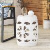 Large Metal End Table -White - Image 2