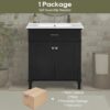 Bathroom Vanity With Ceramic Basin, Soft Close Door And Adjustable Shelves - Black - Image 8