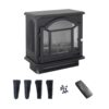 18" 3D Flame Electric Infrared Quartz Fireplace Stove With Remote Control - Antique Black - Image 11