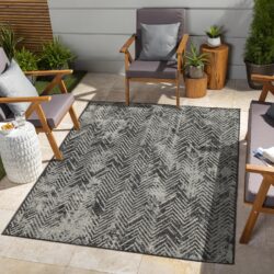 Sunshine - 7'10" X 10'3" Indoor, Outdoor Area Rug Polypropylene - Anthracite