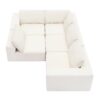 Modular L Shaped Sectional Sofa, Luxury Floor Couch Set, Upholstered Indoor Furniture, Foam - Filled Sleeper Sofa Bed 5 Pieces Free Combination - Beige - Image 3